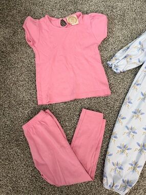 The Beaufort Bonnet Company 3T Bundle Romper Tee + Leggings Coastal Pink Fun